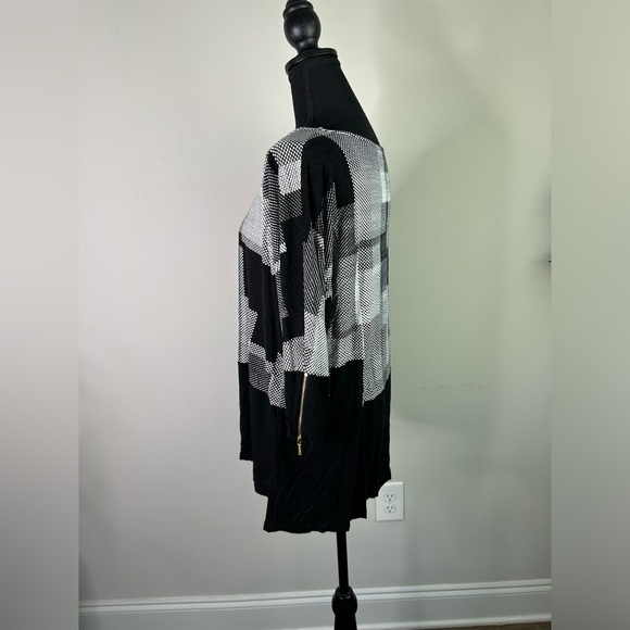 Calvin Kleini ColorBlock Long Sleeve Jersey Top Gold Zipper Sleeves sz L/XL - Picture 3 of 5